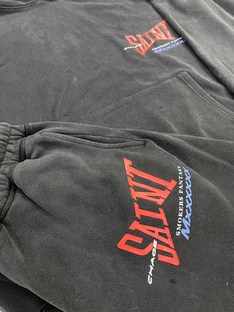Saint Michael KST1022 Thigh Script Logo Sweatpants