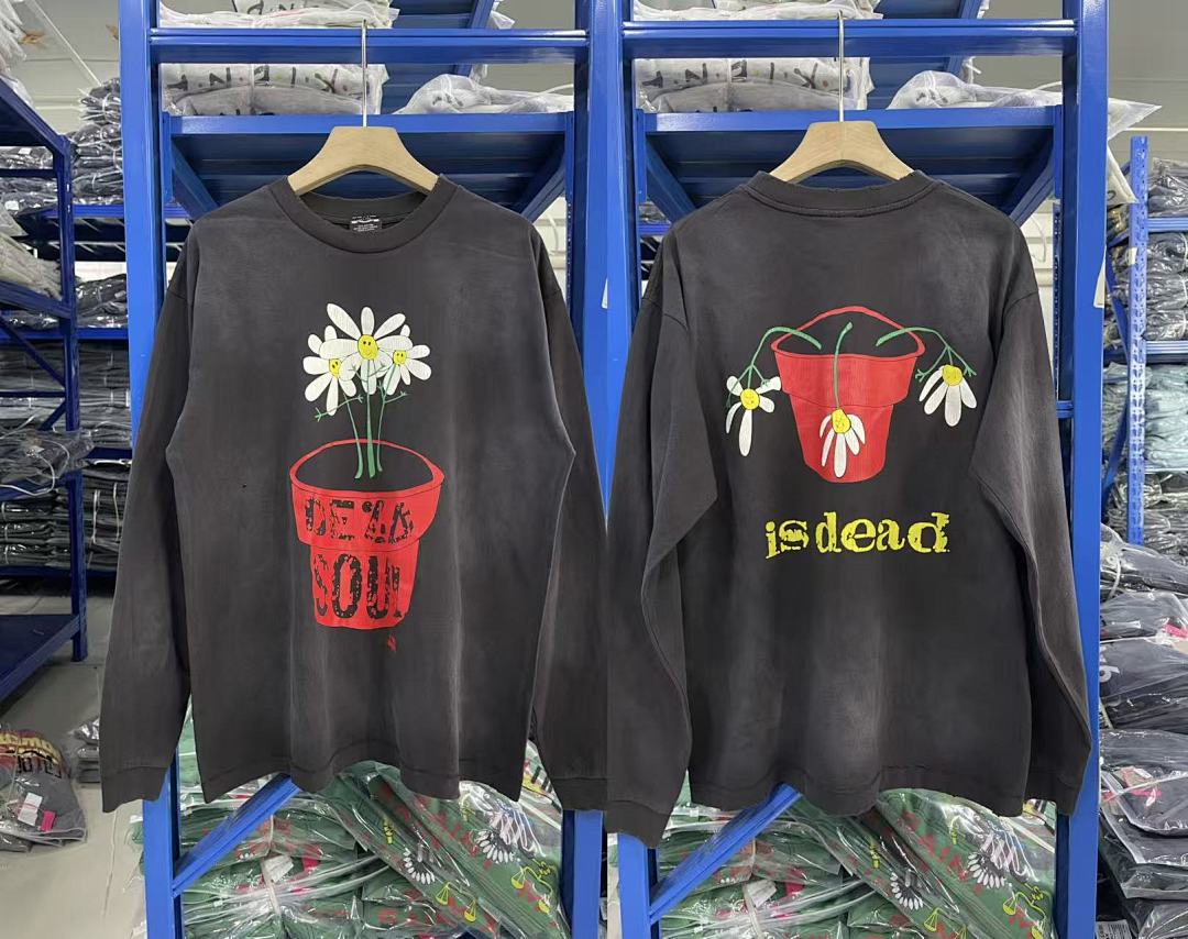 Saint Michael Botanical Flower Pot Print Sweatshirt