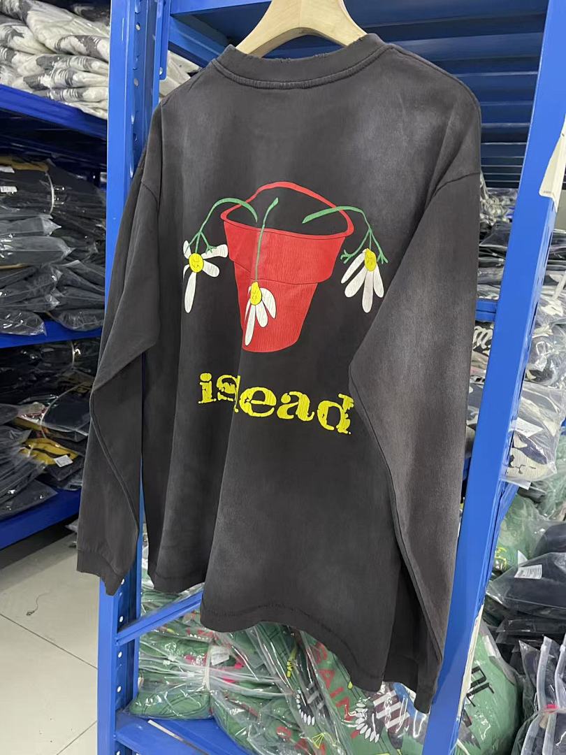Saint Michael Botanical Flower Pot Print Sweatshirt