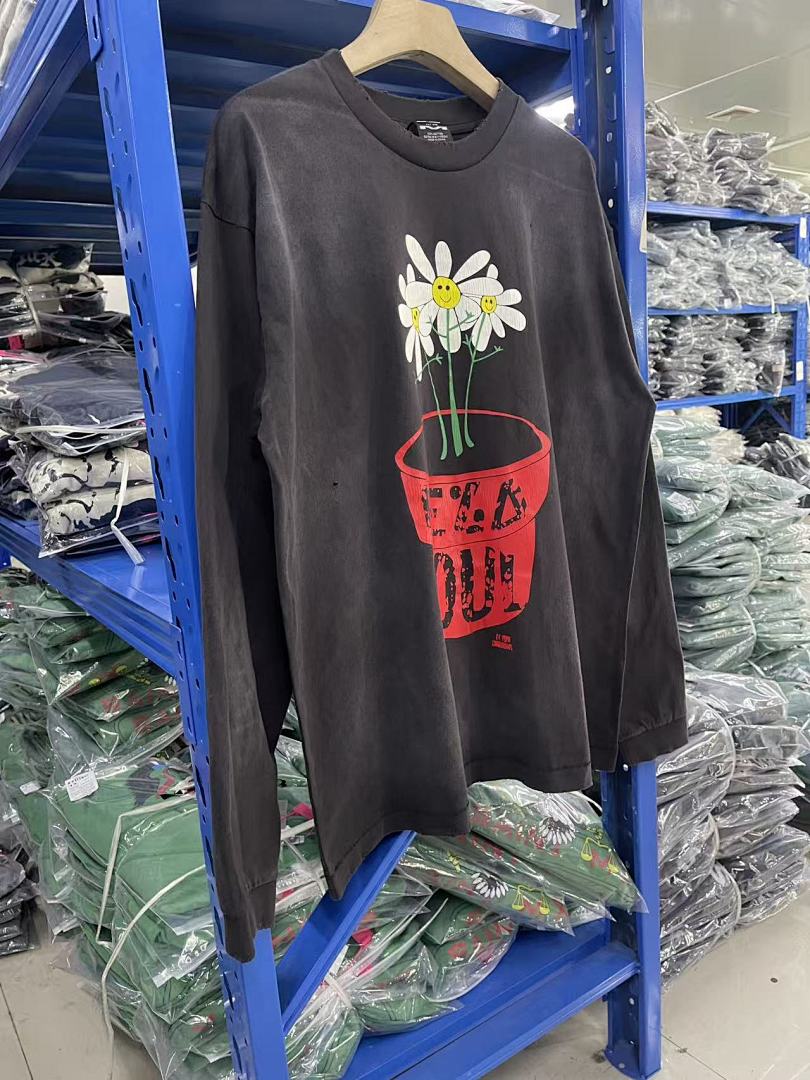 Saint Michael Botanical Flower Pot Print Sweatshirt