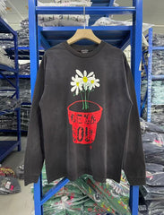 Saint Michael Botanical Flower Pot Print Sweatshirt