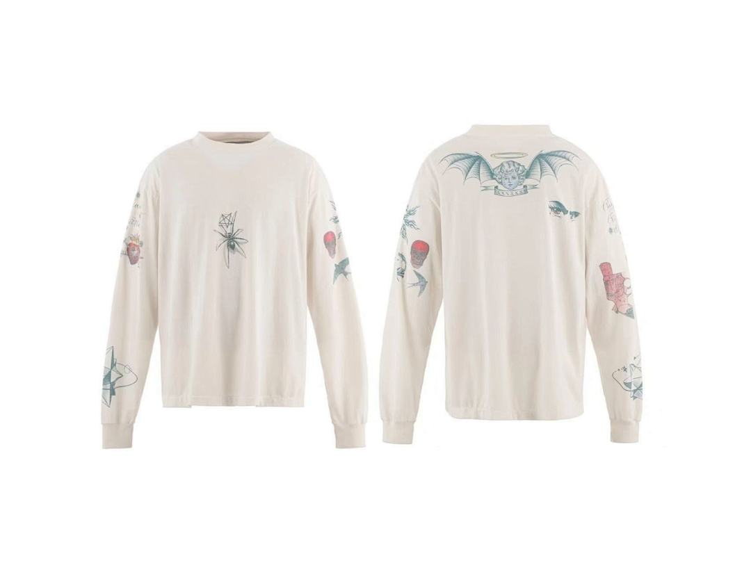 Saint Michael Multi-Illustration Sleeve & Back Print Sweatshirt