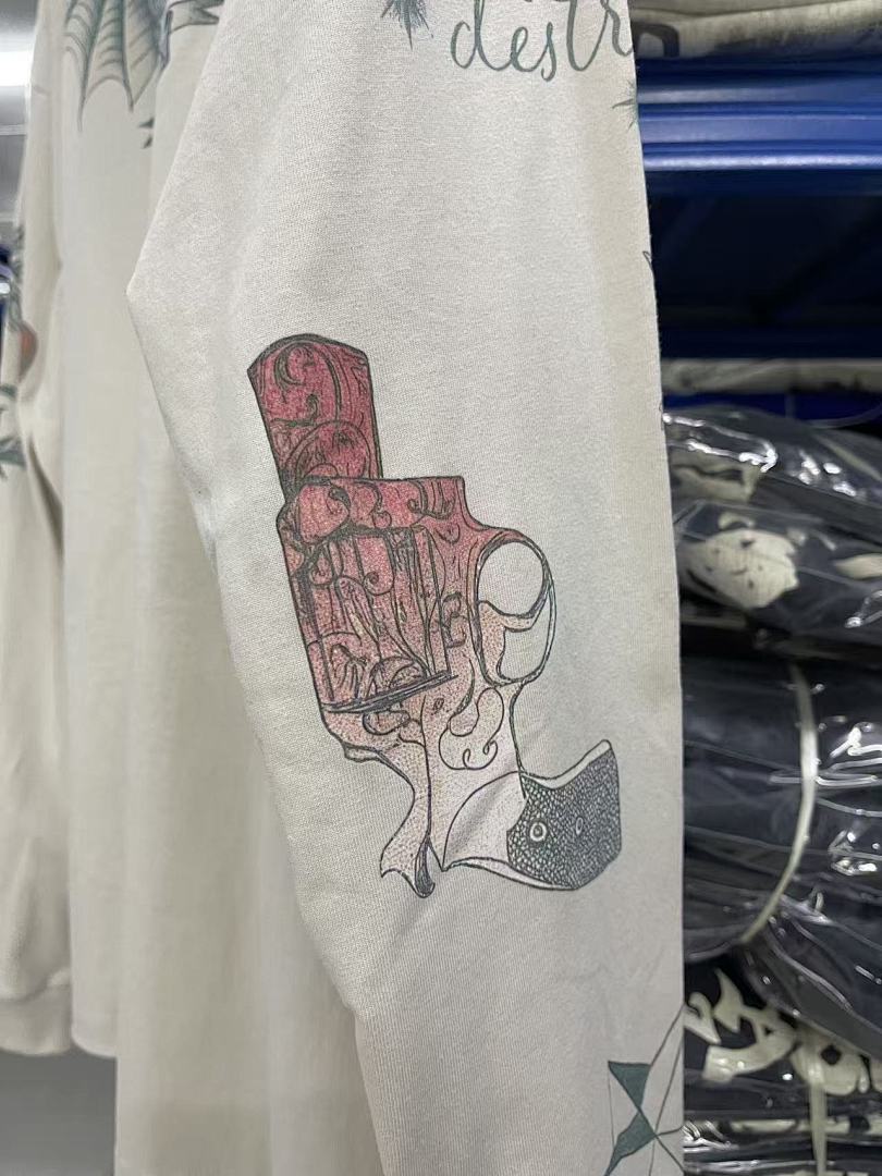 Saint Michael Multi-Illustration Sleeve & Back Print Sweatshirt