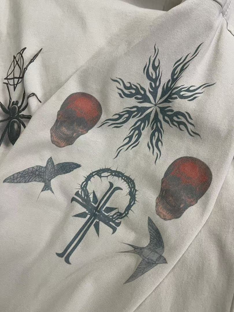 Saint Michael Multi-Illustration Sleeve & Back Print Sweatshirt