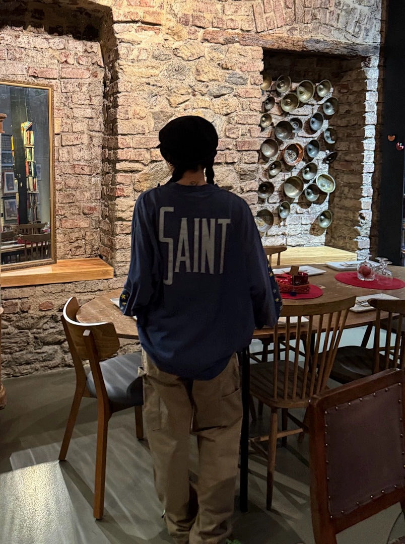 Saint Michael Animated Graphic & Bold Arch Logo Sweatshirt