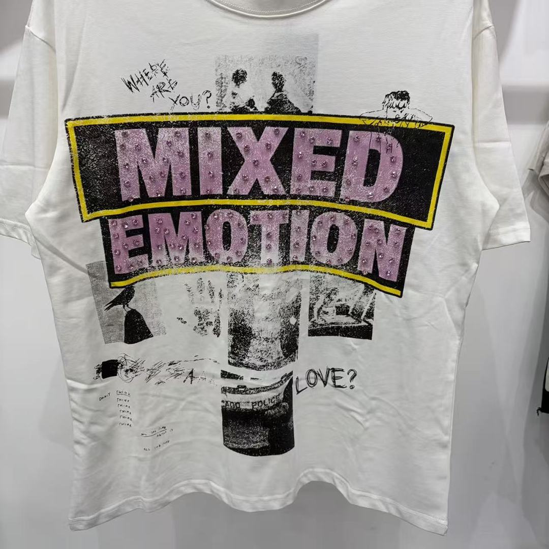 Mixed Emotion Collage Lettering Graphic Tee