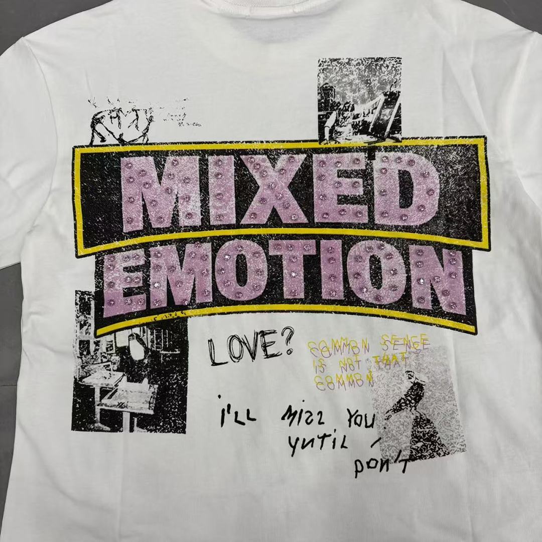 Mixed Emotion Collage Lettering Graphic Tee