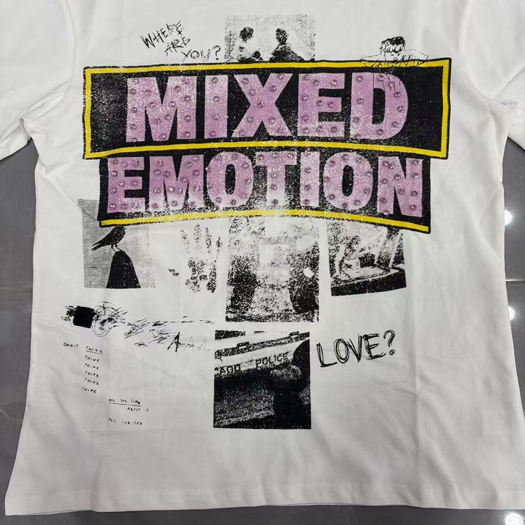 Mixed Emotion Collage Lettering Graphic Tee