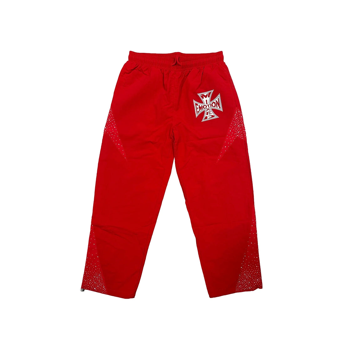 MIXED EMOTION Cross Logo Nylon-Style Casual Shorts