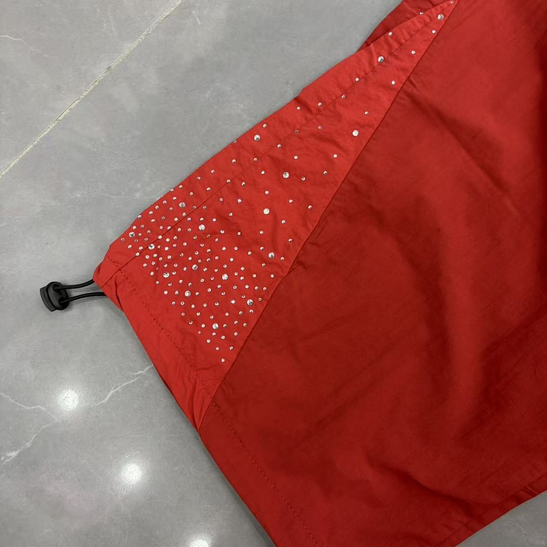 MIXED EMOTION Cross Logo Nylon-Style Casual Shorts