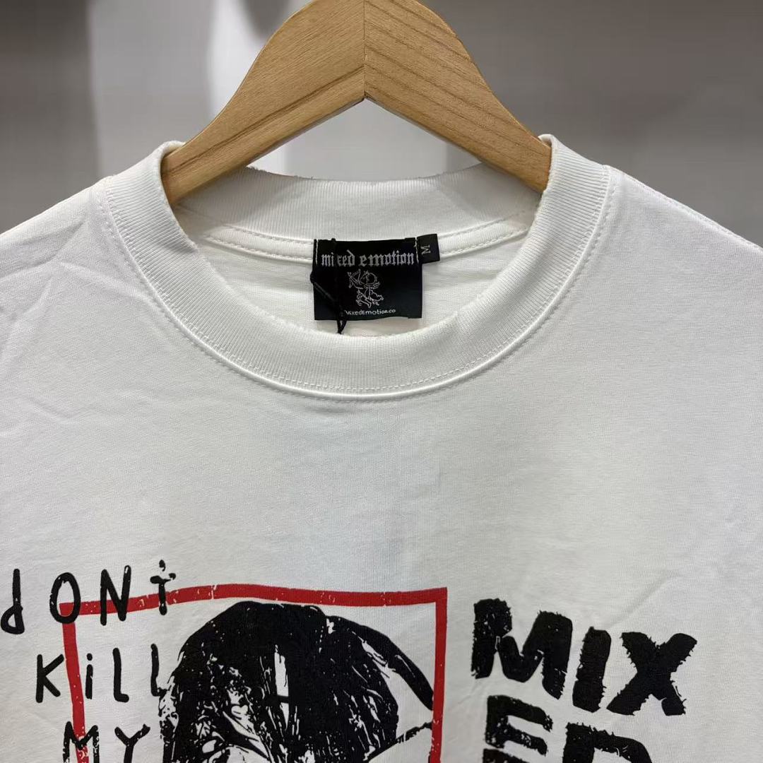 Mixed Emotion Embroidered Graphic T-Shirt