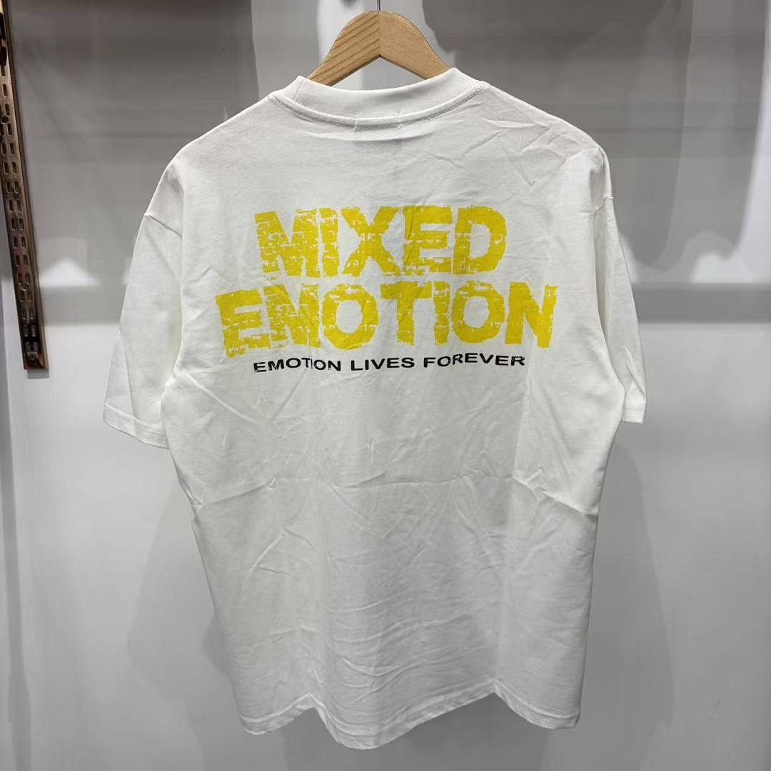 Mixed Emotion Embroidered Graphic T-Shirt