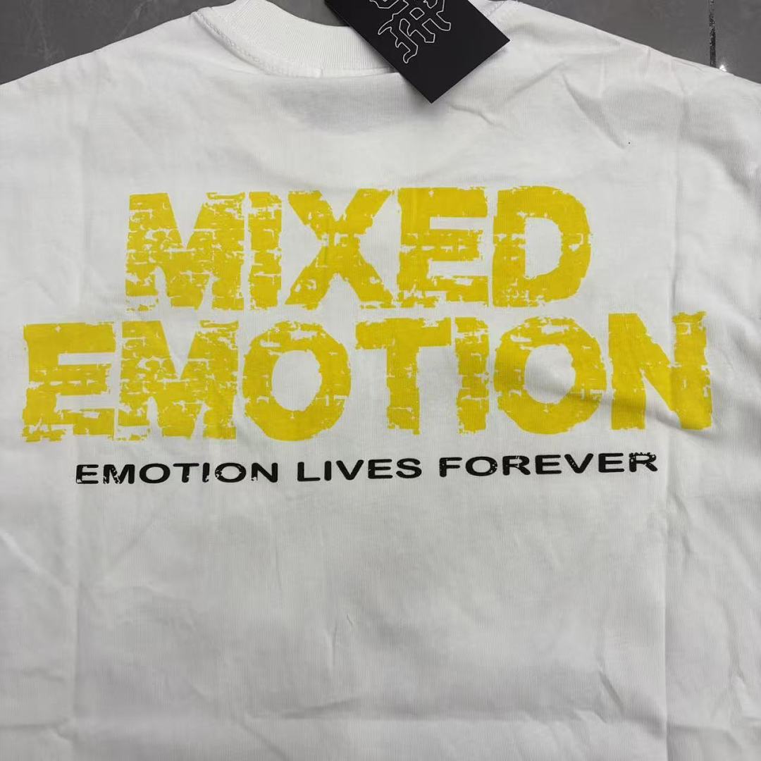 Mixed Emotion Embroidered Graphic T-Shirt