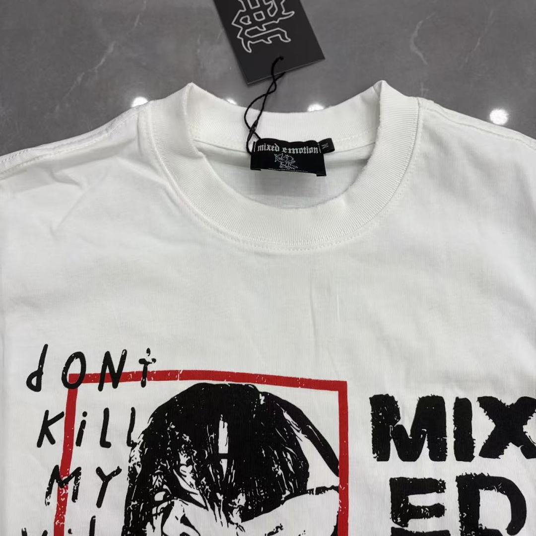 Mixed Emotion Embroidered Graphic T-Shirt