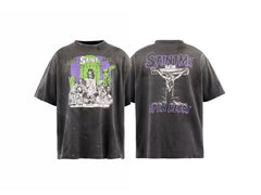 Saint Michael Graphic Art Vintage Washed Crewneck T-Shirt