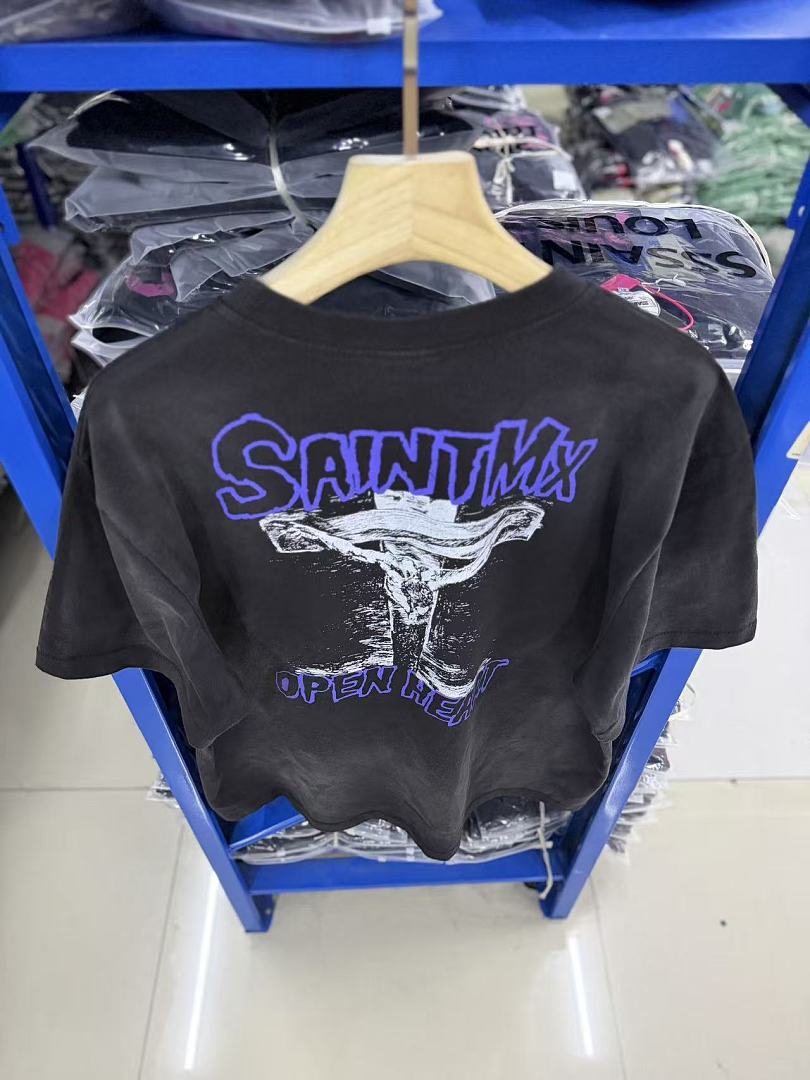 Saint Michael Graphic Art Vintage Washed Crewneck T-Shirt