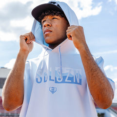 BSBL-SZN Youth Short Sleeve Hoodie V3 - Powder Blue/Wavy