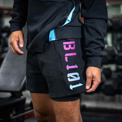 Diamond Relaxed Fit Youth Sweatshorts - Black/Cotton Candy