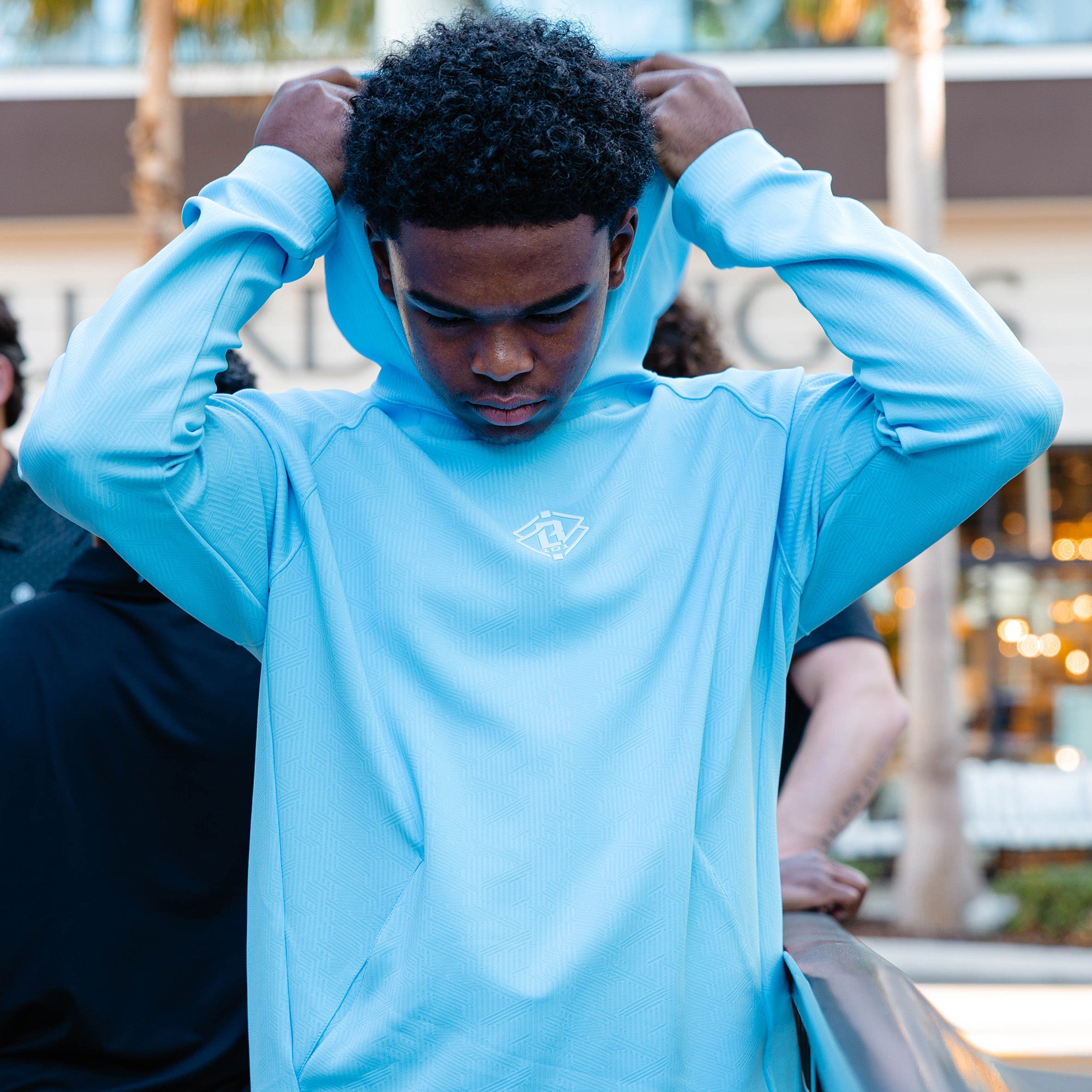 Diamond Tech Jacquard Hoodie - Blue