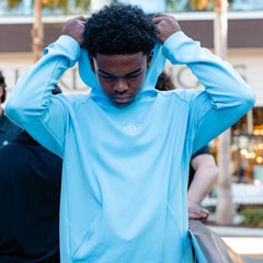 Diamond Tech Jacquard Youth Hoodie - Blue