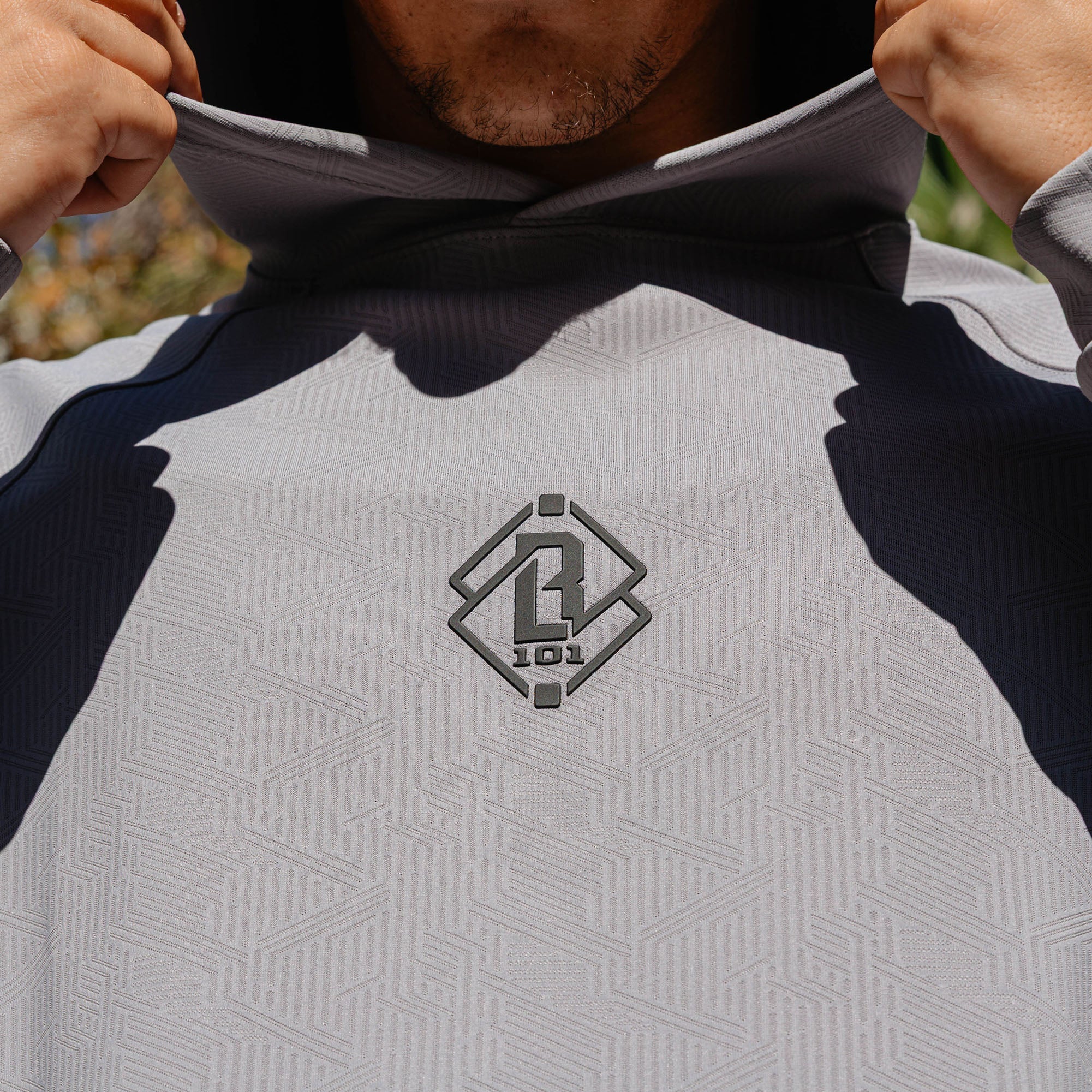 Diamond Tech Jacquard Youth Hoodie - Gray