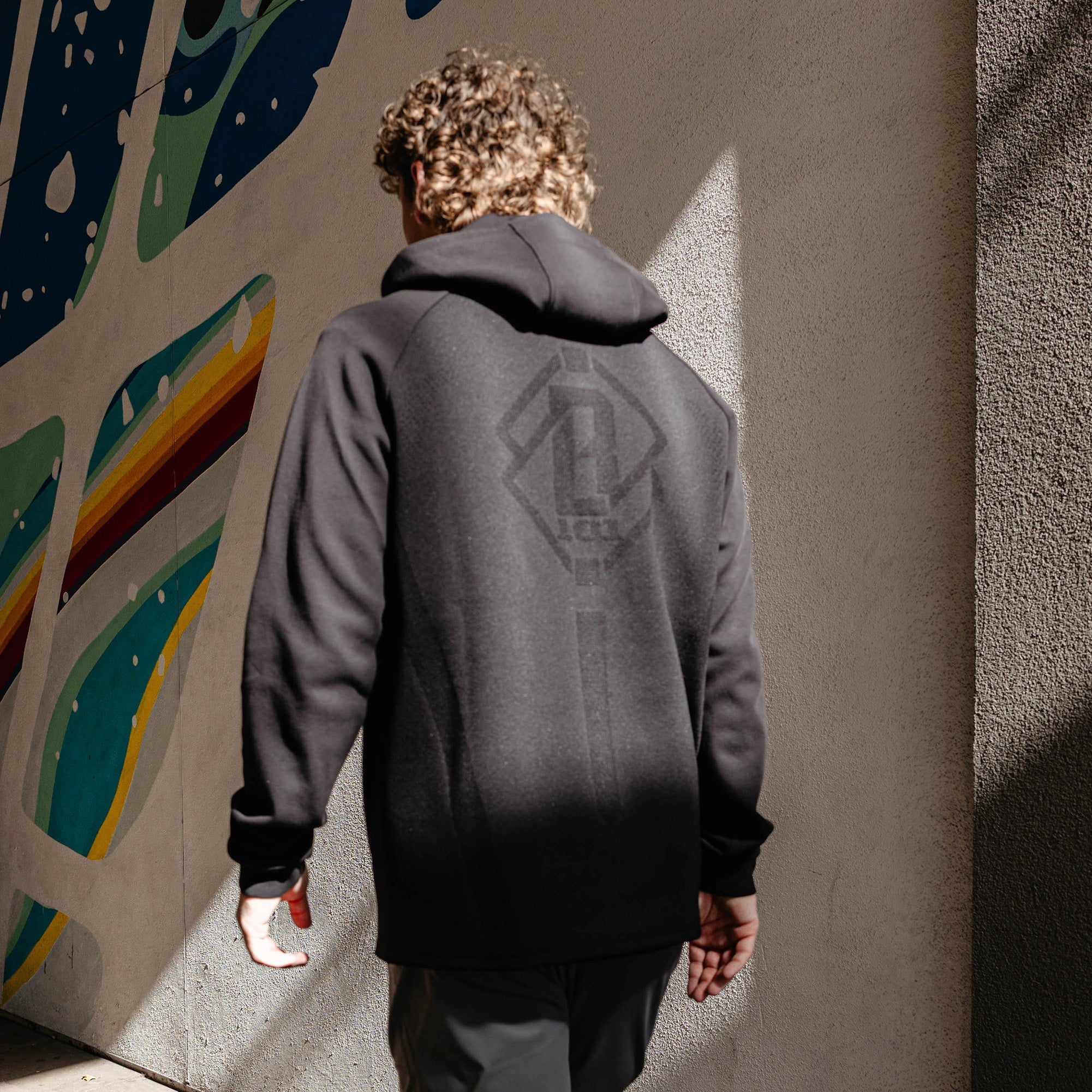 Diamond Tech Knit Zip Hoodie - Black