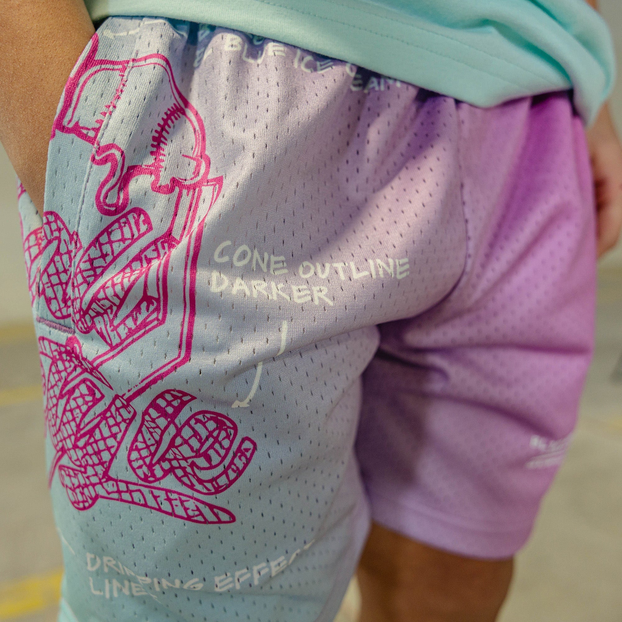OG Ice Cream Design Shorts - Light Blue