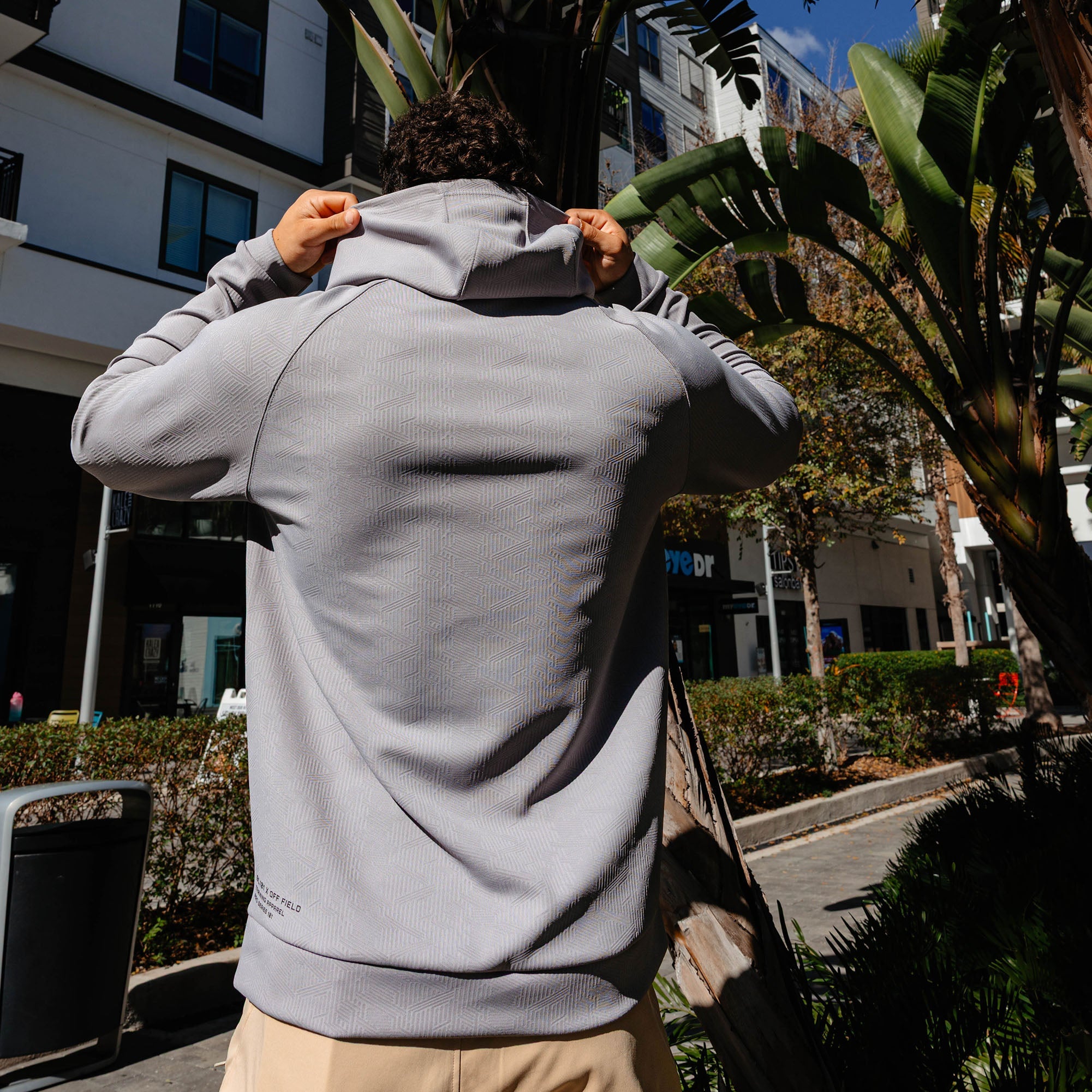 Diamond Tech Jacquard Hoodie - Gray