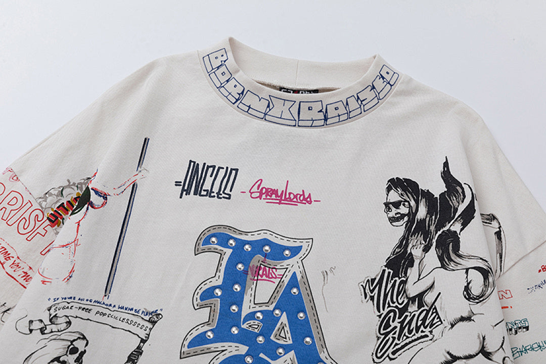 Saint Michael All-Over Doodle & Emblem Graphic Long Sleeve