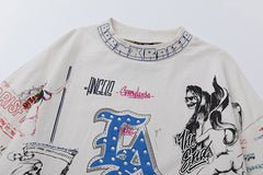 Saint Michael All-Over Doodle & Emblem Graphic Long Sleeve