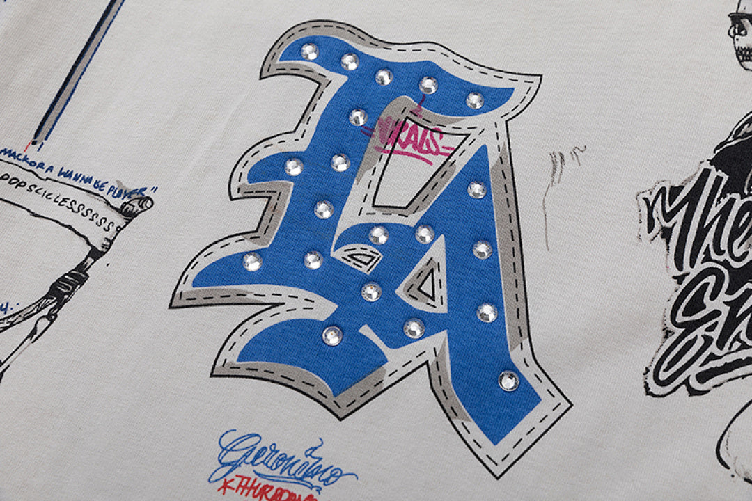Saint Michael All-Over Doodle & Emblem Graphic Long Sleeve