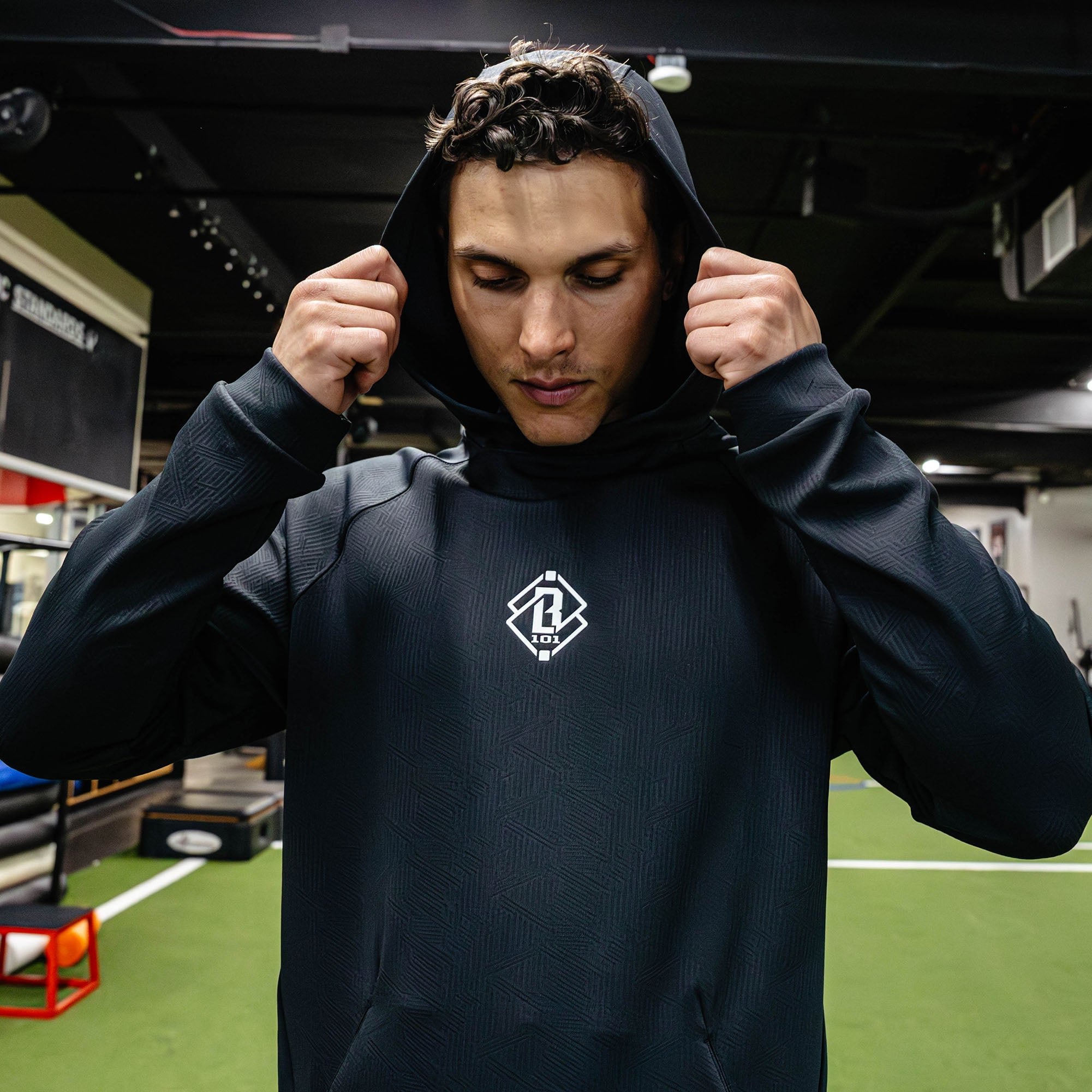 Diamond Tech Jacquard Hoodie - Black