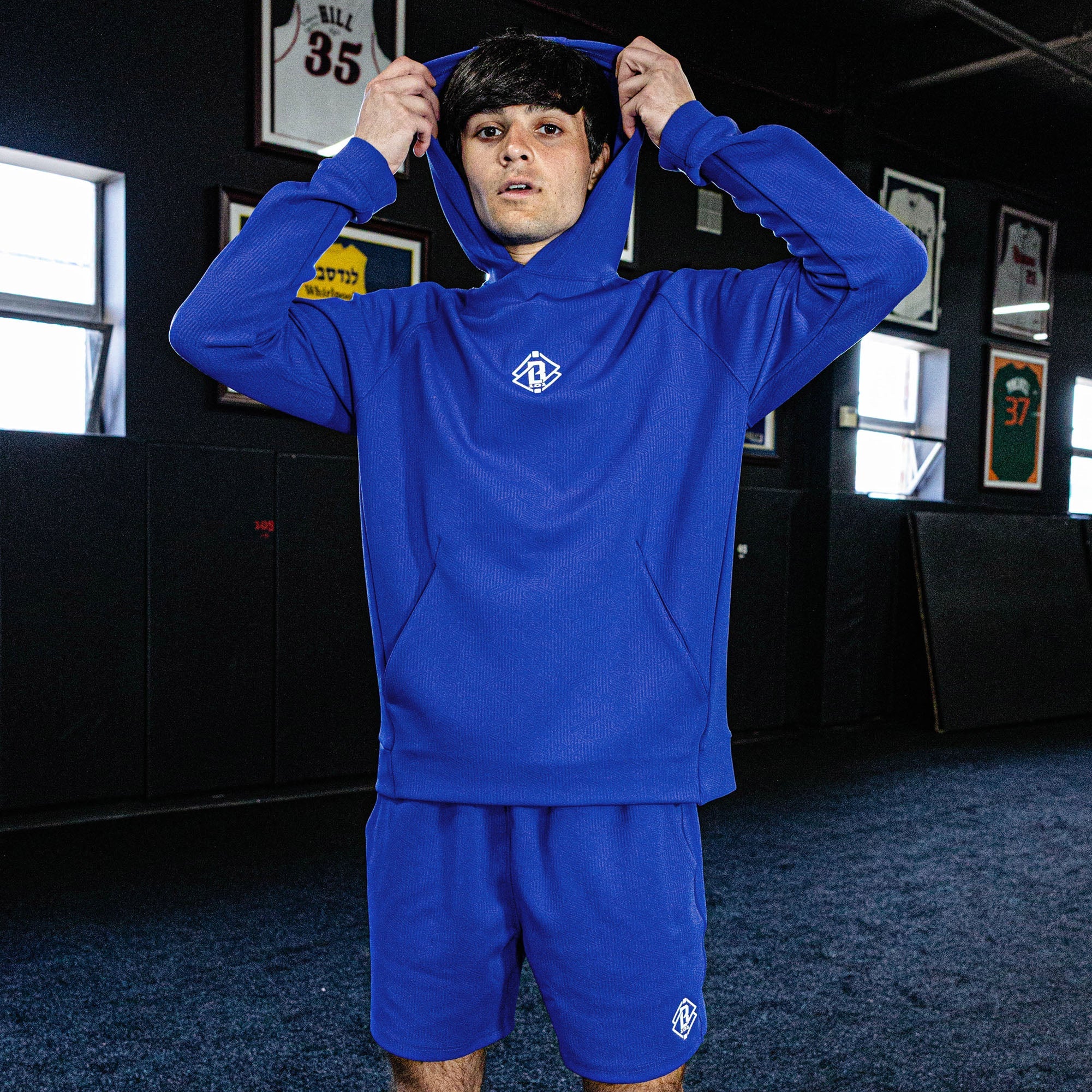 Diamond Tech Jacquard Youth Shorts - Royal Blue