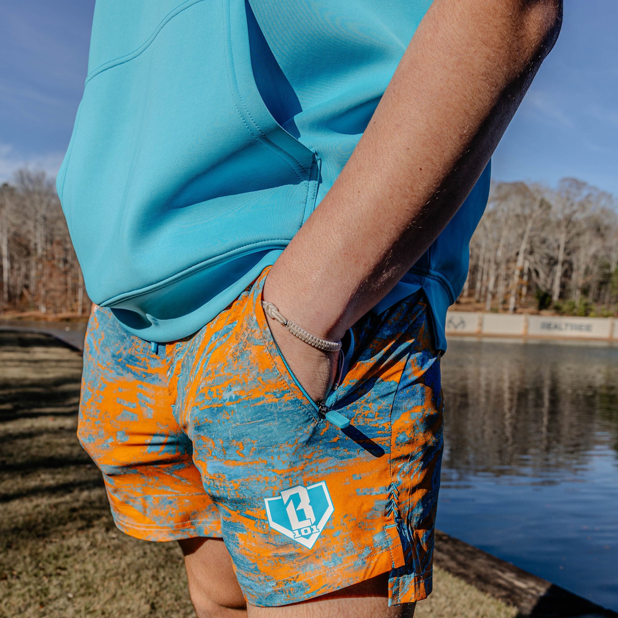 Realtree Pro Series Shorts V2 with Liner - Aspect-Orange