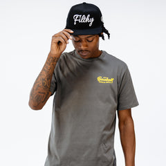 Established Tee - Charcoal/BL Yellow