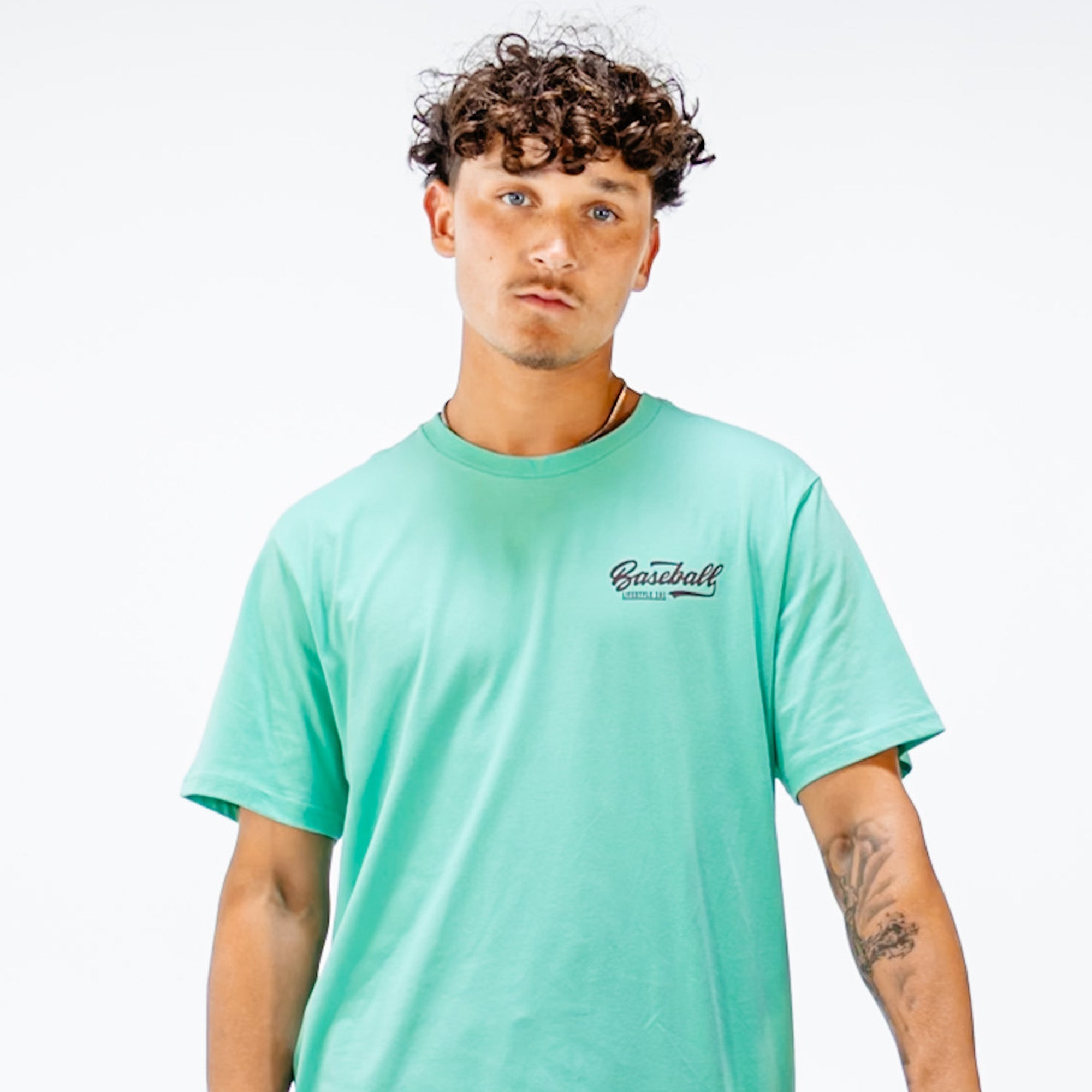 Established Tee - Mint/Brown