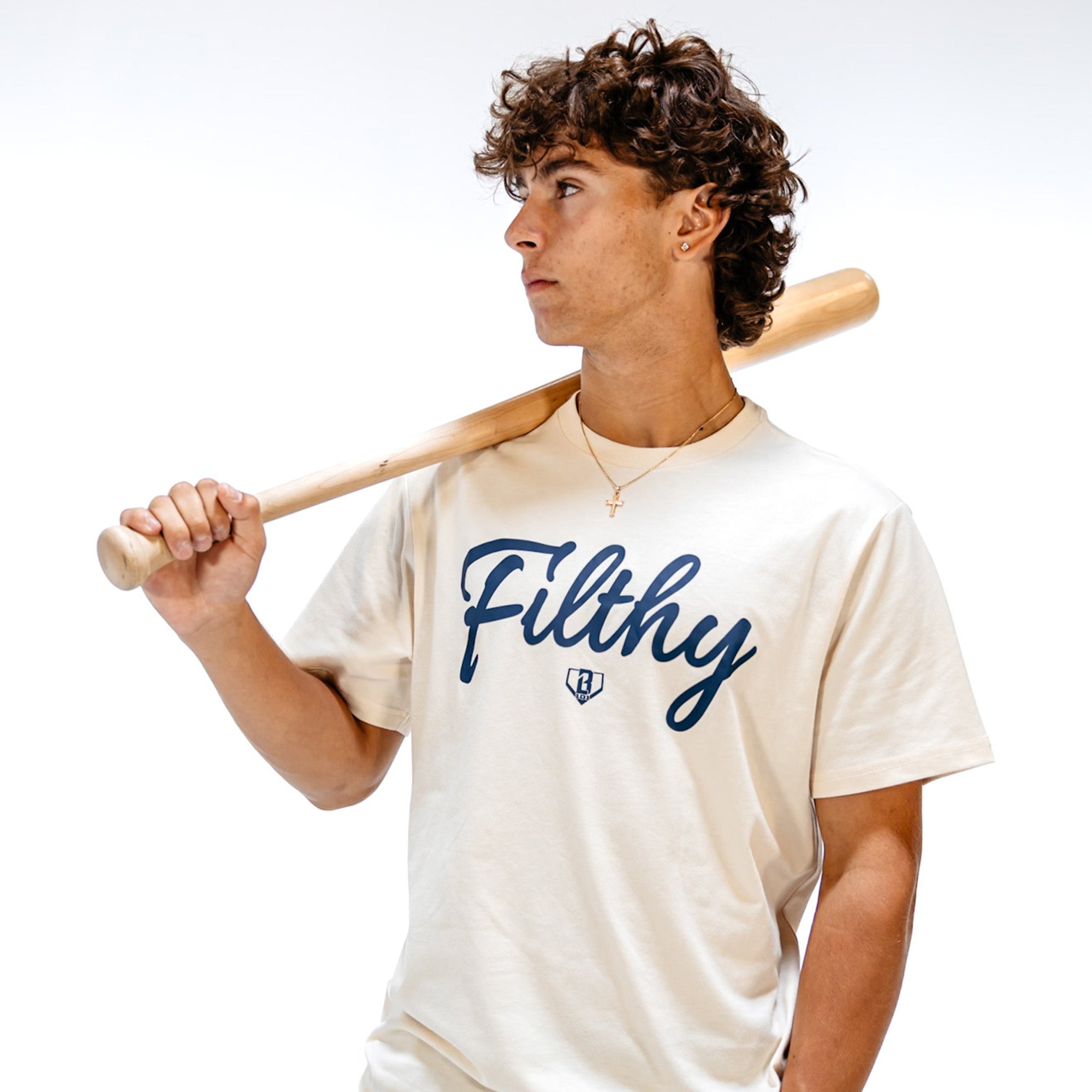 Filthy Tee - Bone/Navy