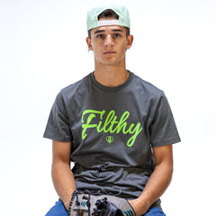 Filthy Tee - Charcoal/Green