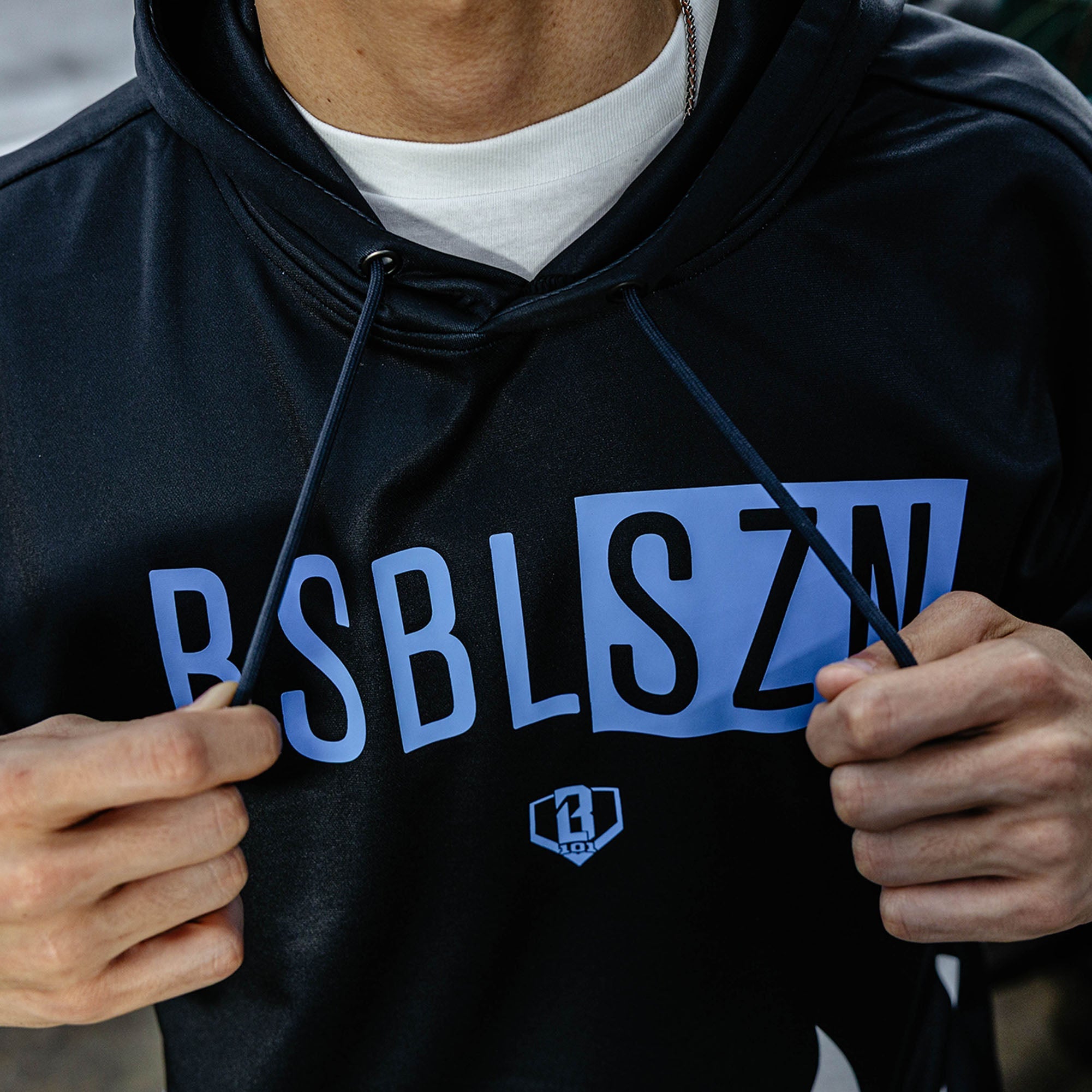 BSBL-SZN V2 Short Sleeve Hoodie - Flames Blue