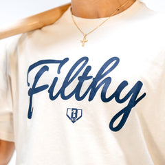 Filthy Tee - Bone/Navy