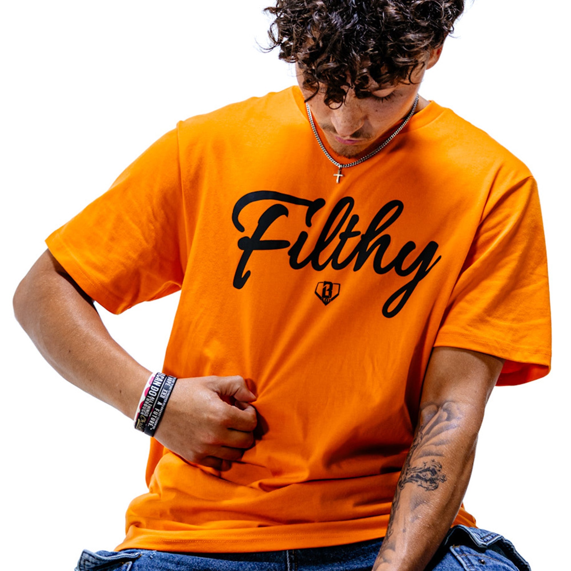 Filthy Tee - Orange/Black