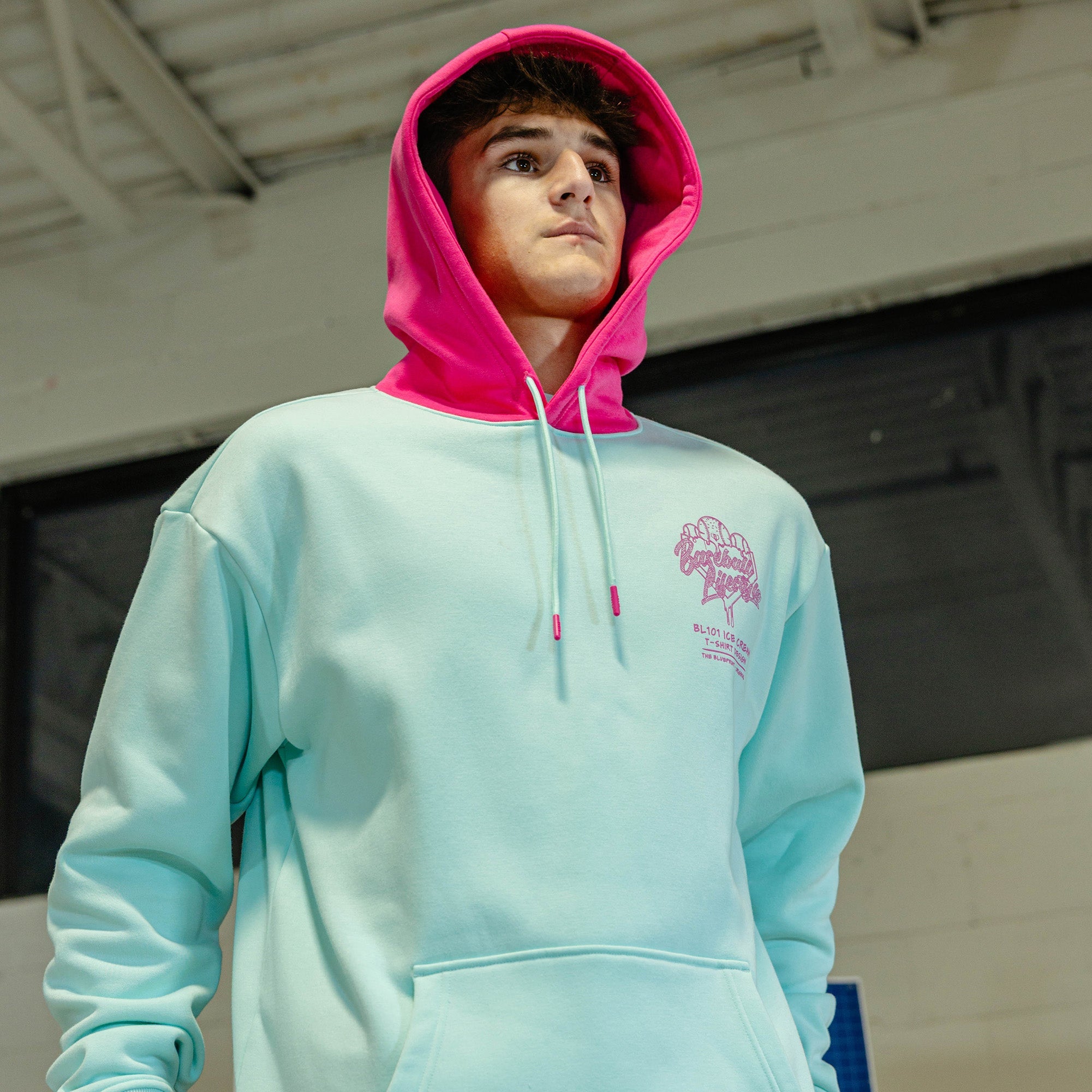 OG Ice Cream Design Hoodie - Light Blue