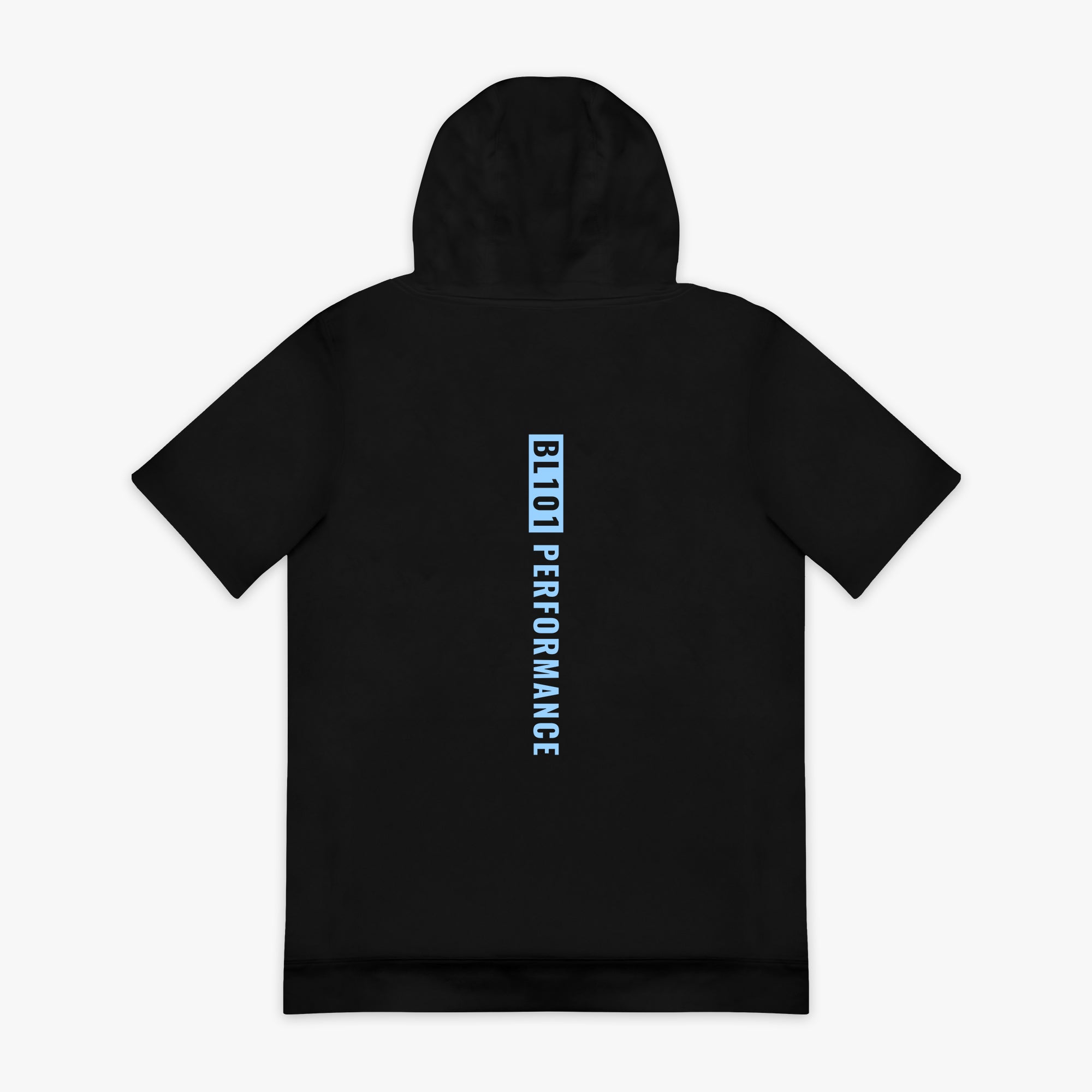 BSBL-SZN Short Sleeve Hoodie V2 - Black/Light Blue