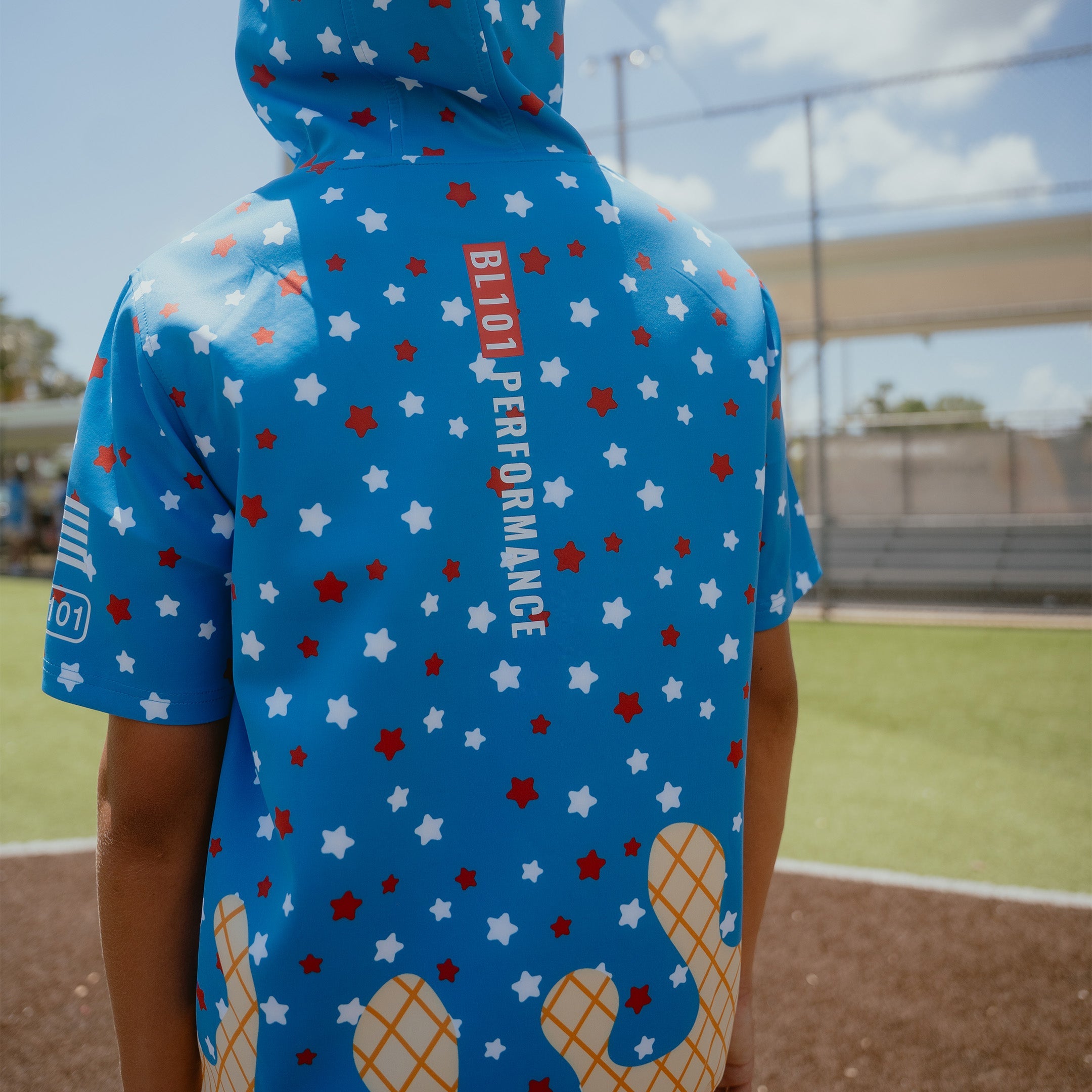 BSBL-SZN Short Sleeve Hoodie V3 - USA Ice Cream