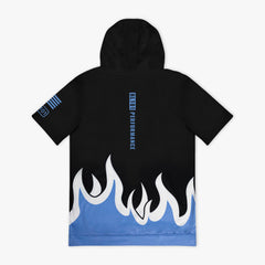 BSBL-SZN V2 Short Sleeve Hoodie - Flames Blue