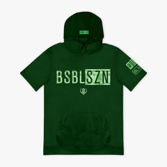 BSBL-SZN Youth Short Sleeve Hoodie V3 - Dark Green/Bag Chaser