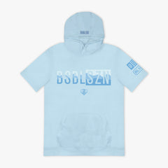 BSBL-SZN Youth Short Sleeve Hoodie V3 - Powder Blue/Wavy