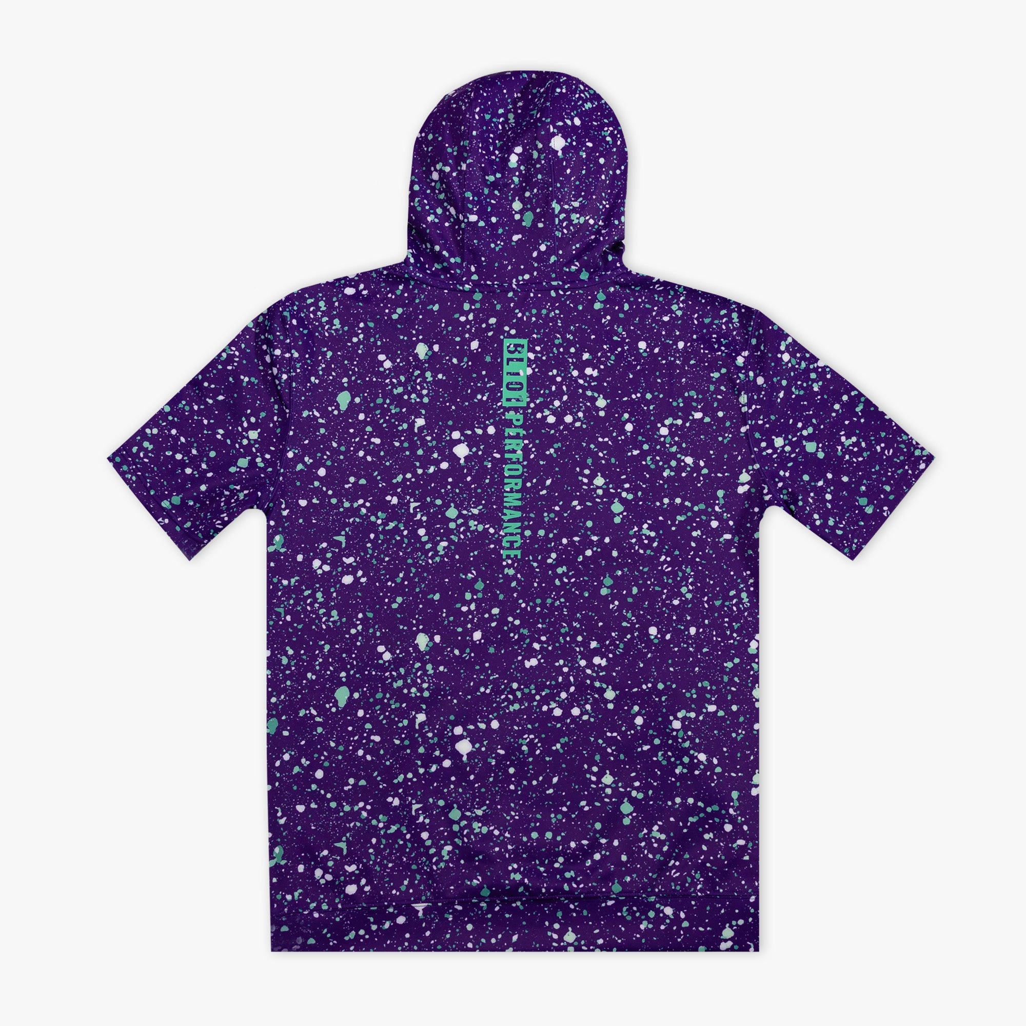 BSBL-SZN Youth Short Sleeve Hoodie V3 - Splatter Purple/Teal
