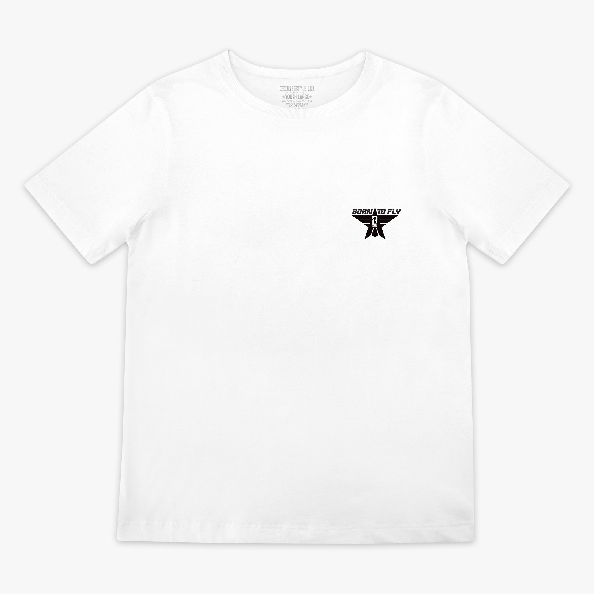 Born to Fly Youth Tee - BL White