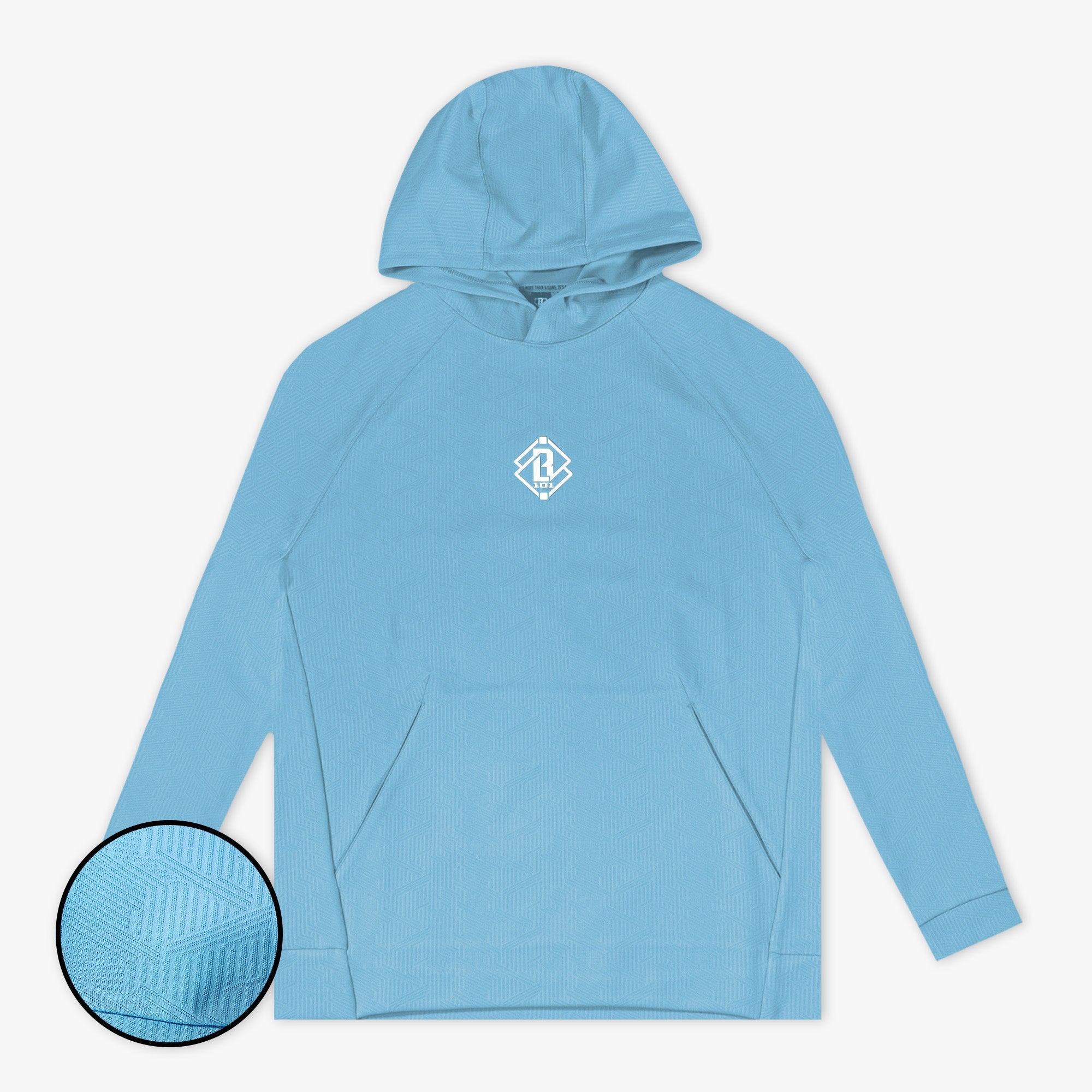 Diamond Tech Jacquard Youth Hoodie - Blue